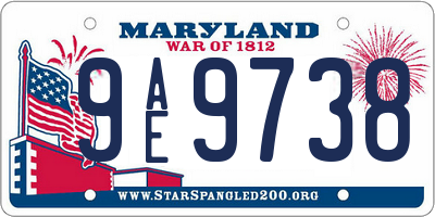 MD license plate 9AE9738