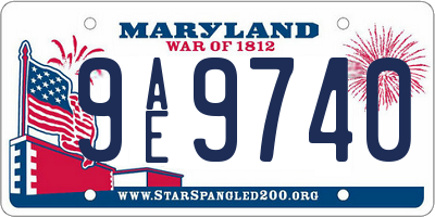 MD license plate 9AE9740