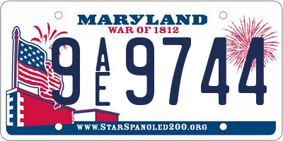 MD license plate 9AE9744