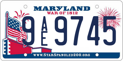 MD license plate 9AE9745