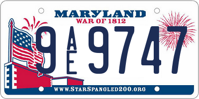 MD license plate 9AE9747