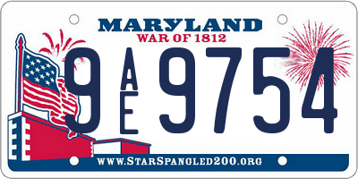 MD license plate 9AE9754