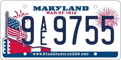 MD license plate 9AE9755