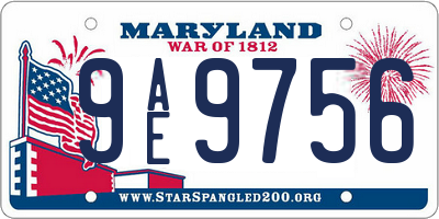 MD license plate 9AE9756