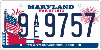 MD license plate 9AE9757