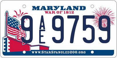 MD license plate 9AE9759