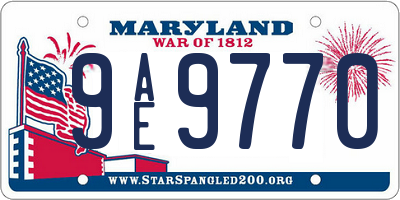 MD license plate 9AE9770