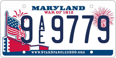 MD license plate 9AE9779