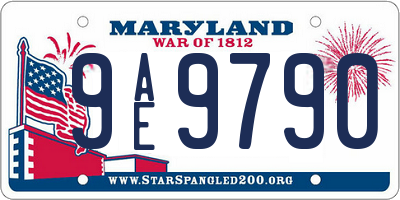 MD license plate 9AE9790