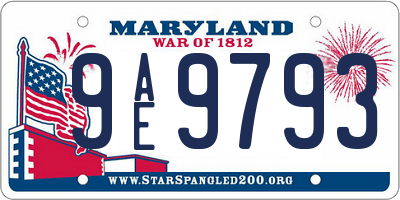 MD license plate 9AE9793