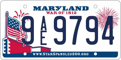 MD license plate 9AE9794