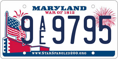 MD license plate 9AE9795