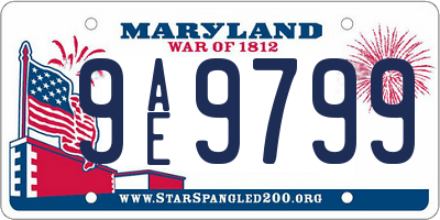 MD license plate 9AE9799
