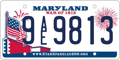 MD license plate 9AE9813