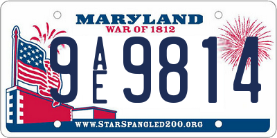MD license plate 9AE9814