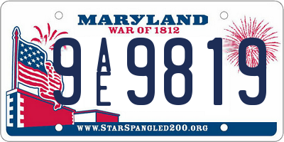 MD license plate 9AE9819