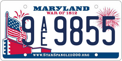 MD license plate 9AE9855