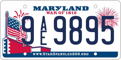 MD license plate 9AE9895