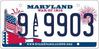 MD license plate 9AE9903