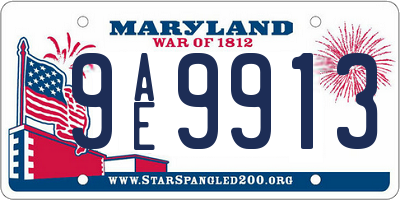 MD license plate 9AE9913