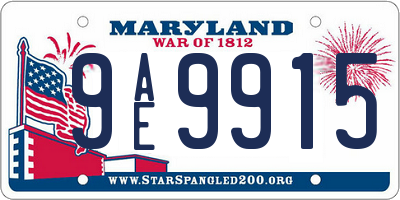 MD license plate 9AE9915