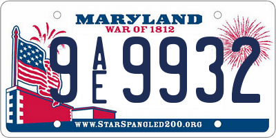 MD license plate 9AE9932
