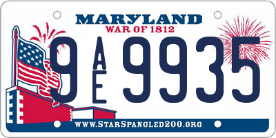 MD license plate 9AE9935