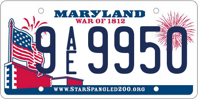MD license plate 9AE9950