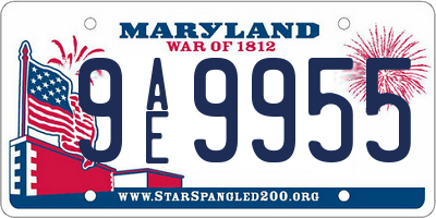 MD license plate 9AE9955