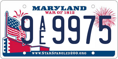 MD license plate 9AE9975
