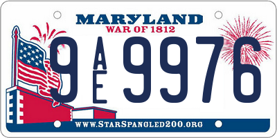 MD license plate 9AE9976