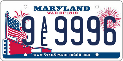 MD license plate 9AE9996
