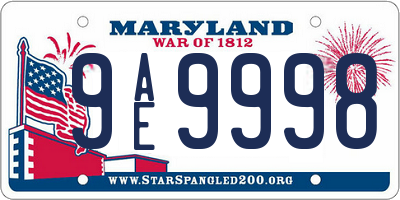 MD license plate 9AE9998