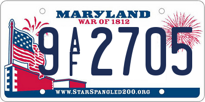 MD license plate 9AF2705