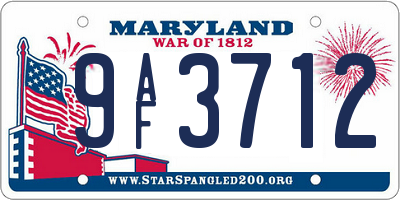 MD license plate 9AF3712