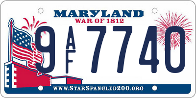 MD license plate 9AF7740