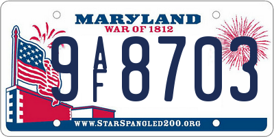 MD license plate 9AF8703