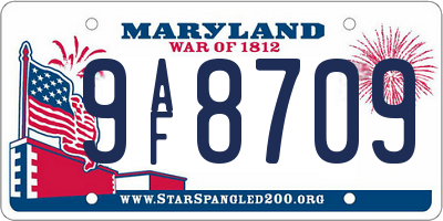 MD license plate 9AF8709