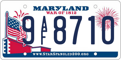 MD license plate 9AF8710