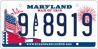 MD license plate 9AF8919