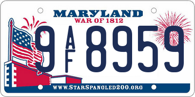 MD license plate 9AF8959