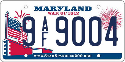 MD license plate 9AF9004