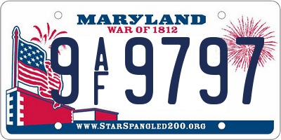 MD license plate 9AF9797