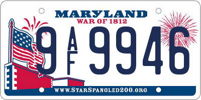 MD license plate 9AF9946