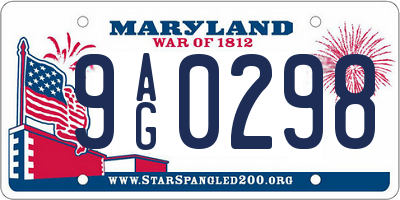 MD license plate 9AG0298