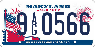 MD license plate 9AG0566