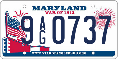 MD license plate 9AG0737