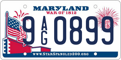 MD license plate 9AG0899