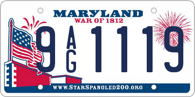 MD license plate 9AG1119