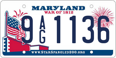 MD license plate 9AG1136
